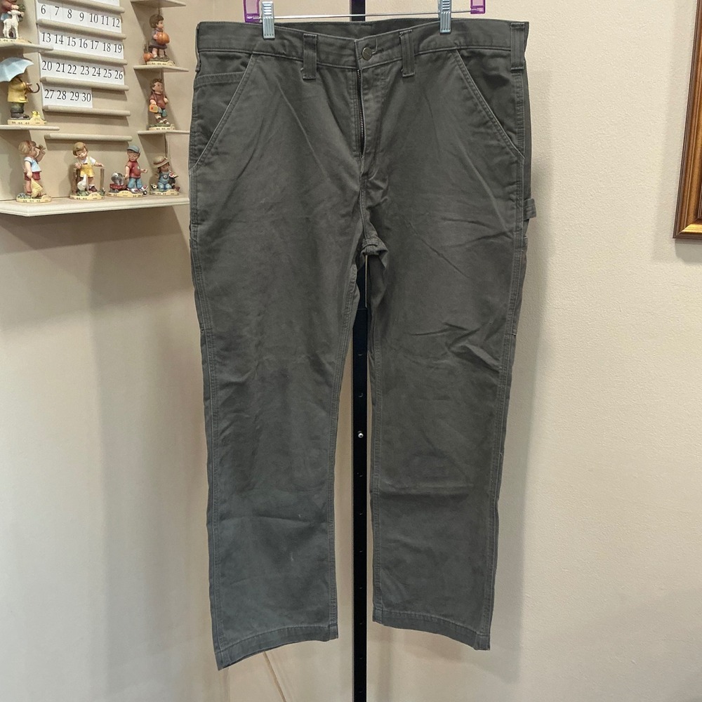 Carhartt Work Pant Relaxed Fit B324 DFE 38x30 Dark Grey Canvas Utility Trousers